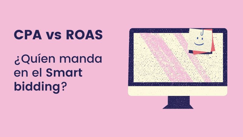 Ilustración representando el enfrentamiento entre CPA Objetivo y ROAS en el contexto de Smart Bidding.